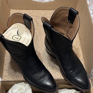 Tecovas Black Leather Women's Western Ankle Boots
